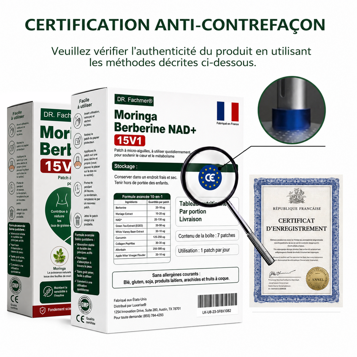 Boutique officielle | 🇫🇷⚡️DR. Fachmer® Moringa · Berbérine × NAD+ Patch Nano Microneedle 10-en-1 🇫🇷 1 fois par jour – résultats visibles en 7 jours ✅ Pour le contrôle du poids, la peau relâchée, le métabolisme et le bien-être général.