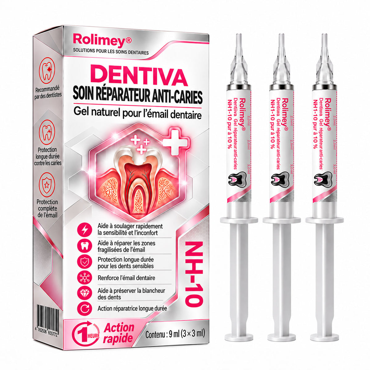 🤍 Rolimey® DenPerm – Gel de comblement naturel de l’émail pour réparer les caries