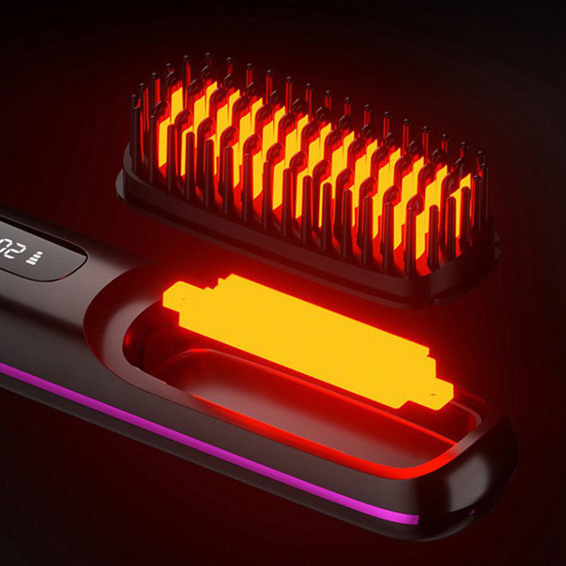 🎁Flash Sale(🚀50%OFF)🎁Cordless Ceramic Heated Hair Straightening Comb